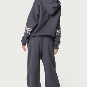 Women's Viral Grey Bow Hoodie & Matching Sweatpants